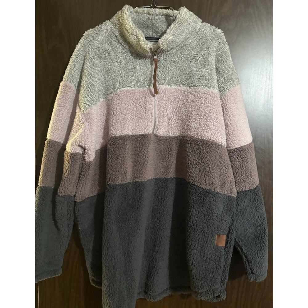 Colorblock Fleece Pullover Jacket - Picture 2 of 3